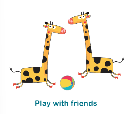 Giraffes playing together